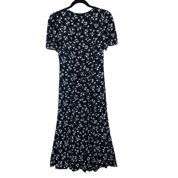 REFORMATION Locklin Floral Print Dress in Black Sz 4 Cottagecore Feminine Midi - Picture 8 of 15
